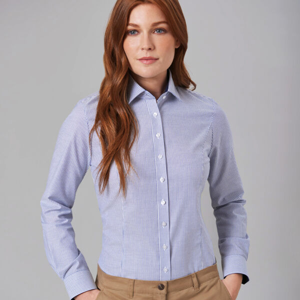 Brook Taverner Ladies Mirabel Long Sleeve Stretch Oxford Shirt Thumbnail