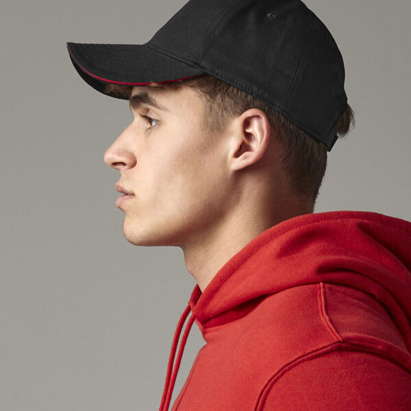 EarthAware® classic organic cotton 5-panel cap – sandwich peak Thumbnail