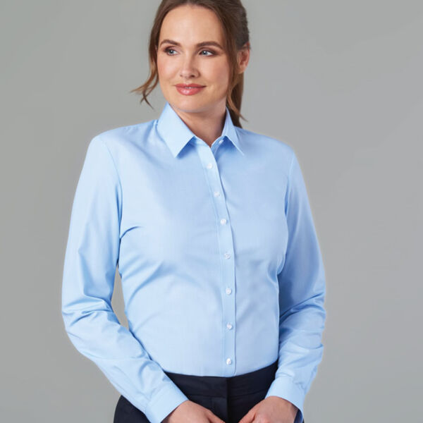 Brook Taverner Ladies Selene Long Sleeve Poplin Shirt Thumbnail