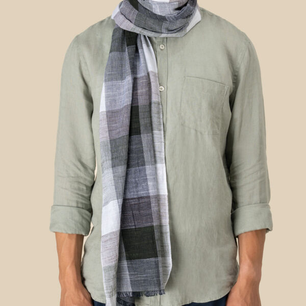 Spasso Greenish Check Scarf Thumbnail