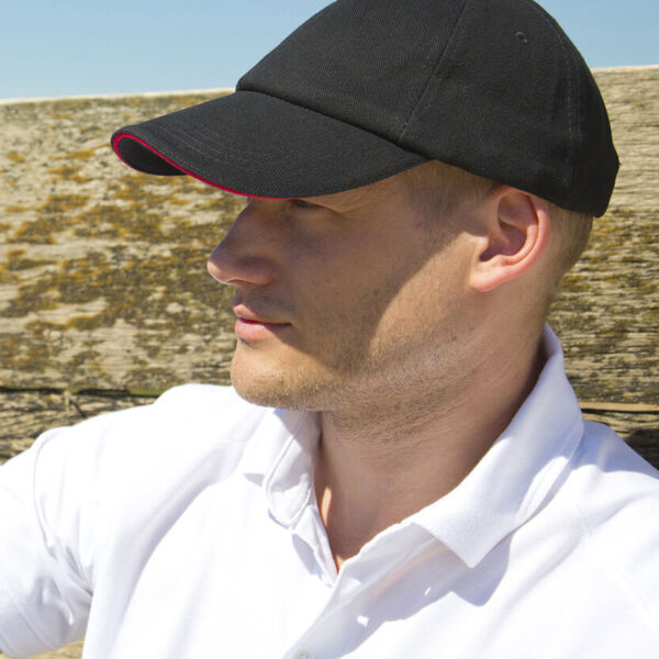 Low-profile heavy brushed cotton cap with sandwich peak Thumbnail