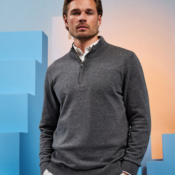 Men's cotton blend ¼ zip sweater Thumbnail