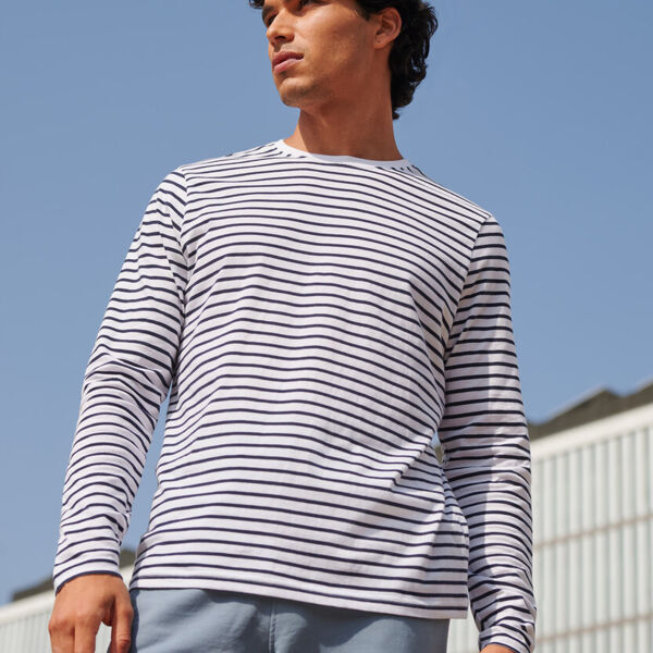 Unisex long-sleeved striped T Thumbnail