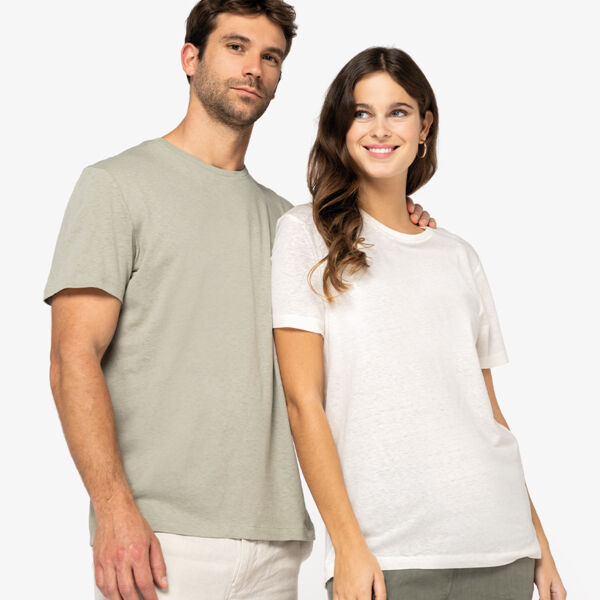 Spasso Unisex Organic Cotton Linen Blend T-Shirt Thumbnail